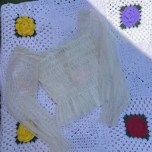 Sheer Ruffled stretchy top